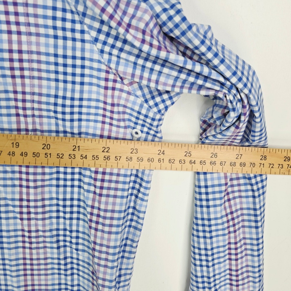 Tommy Bahama The Siesta Key Mens XL Blue Purple Gingham Check Button Down Shirt - Picture 6 of 10